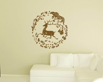 Christmas Deer Decal Lovely Animal Wall Stickers